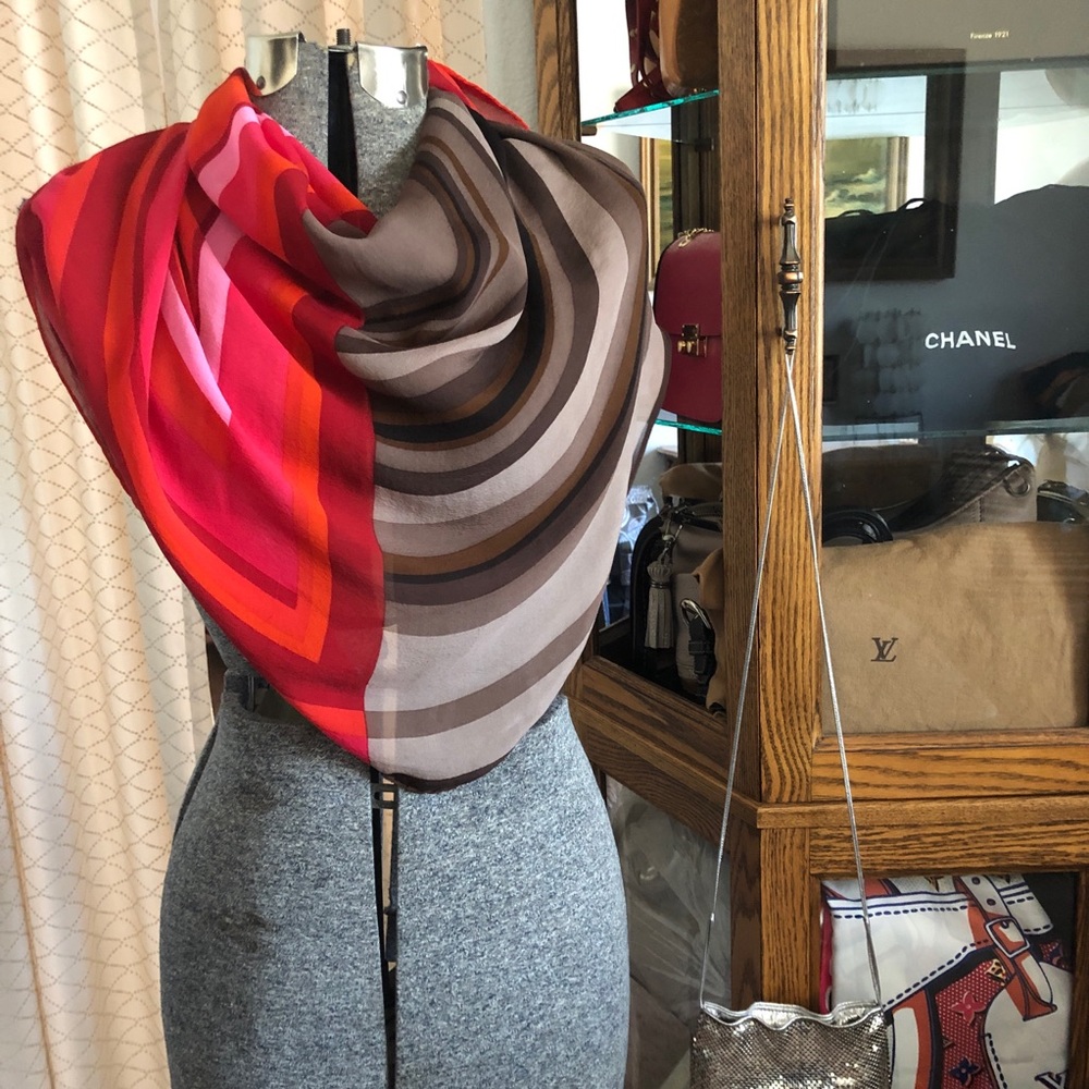 Fiorio Milan Large Circular Silk Chiffon Scarf
